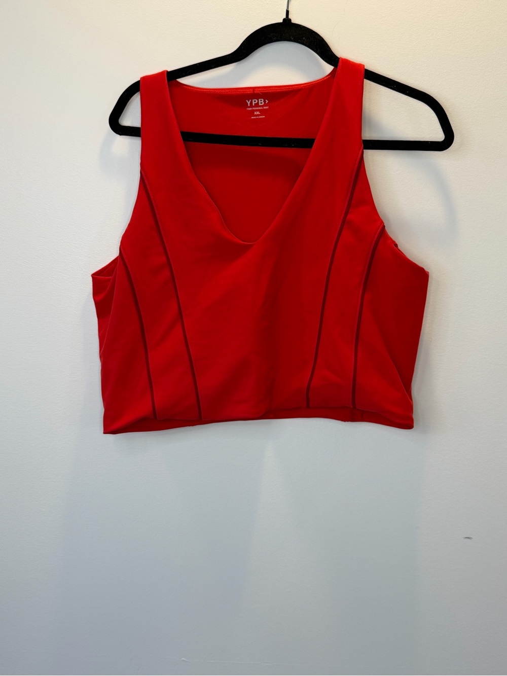 Abercrombie & Fitch Red V-Neck Cropped Tank Top